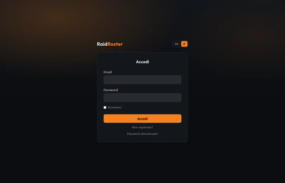 Crea l’account e accedi